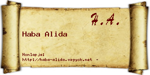 Haba Alida névjegykártya